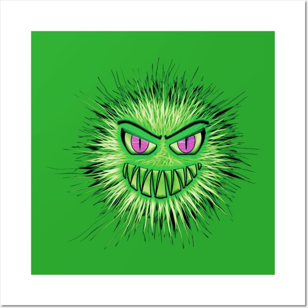 green monster face Wall Art by Leap Arts